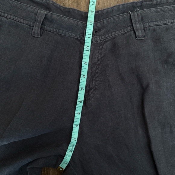 Poetry Trousers Linen Cropped Tapered Women’s 10 Lagenlook Charcoal Beach Costal - Picture 6 of 10